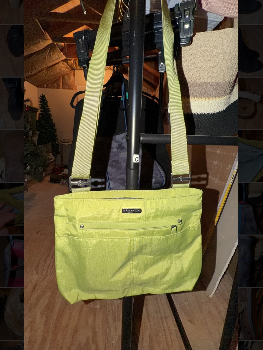 Baggalini Bright Lime Crossbody Bag with Adjustable Strap